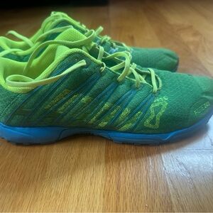 Inov-8 green and blue shoes